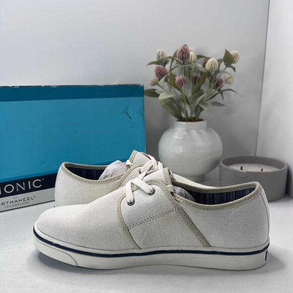Vionic 45 Bryson Lace Up Canvas Sneakers White TVM4059 Men\'s 8 M (D) NWD FLAW main image 9